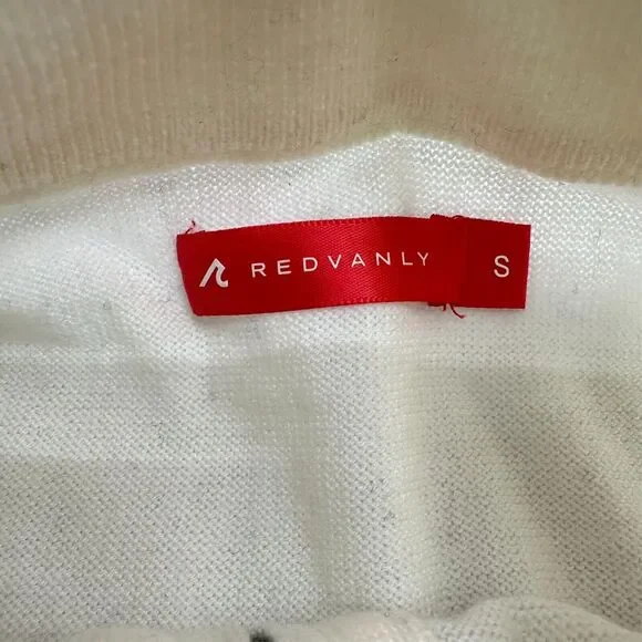 Redvanly White Black Quarter Zip Pullover Cooper Sweater Mens Size Small